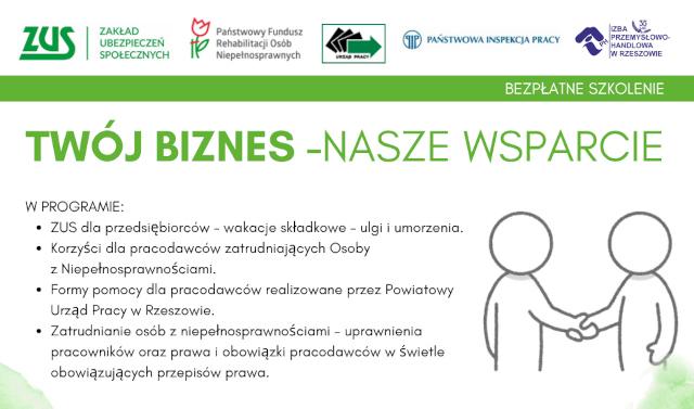 Zapraszamy na szkolenie dla przedsiębiorców zatrudniających osoby z niepełnosprawnościami